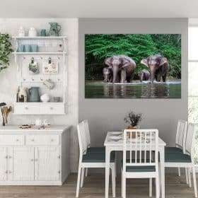 תמונת קנבס משפחת הפילים לסלון לעיצוב הבית