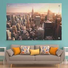 תמונת זכוכית ניו יורק מלמעלה לסלון לעיצוב הבית