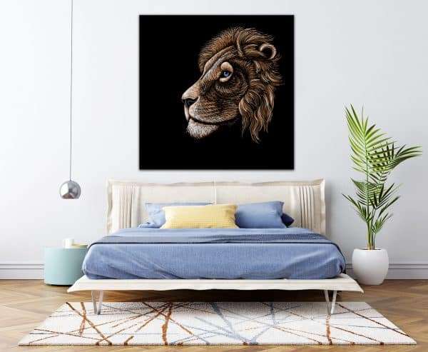 תמונת קנבס פרופיל האריה לסלון לעיצוב הבית