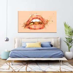תמונת קנבס שפתיים מתפרצות לסלון לעיצוב הבית