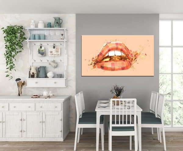 תמונת קנבס שפתיים מתפרצות לסלון לעיצוב הבית