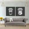 תמונת קנבס קופים זועמים לסלון לעיצוב הבית