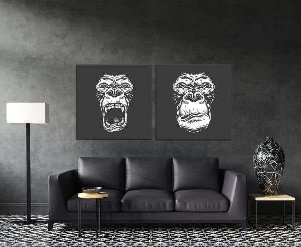 תמונת קנבס קופים זועמים לסלון לעיצוב הבית