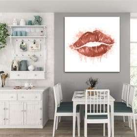 תמונת קנבס שפתיים רוז לסלון לעיצוב הבית