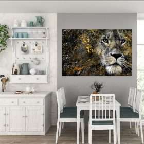 תמונת קנבס אריה יוקרה 2 לסלון לעיצוב הבית