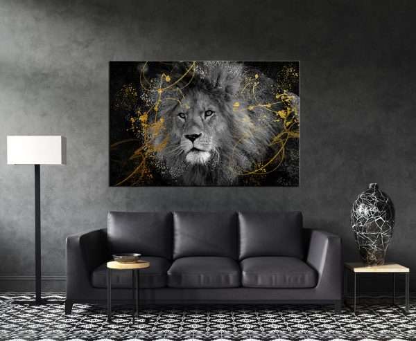 תמונת קנבס אריה יוקרה לסלון לעיצוב הבית