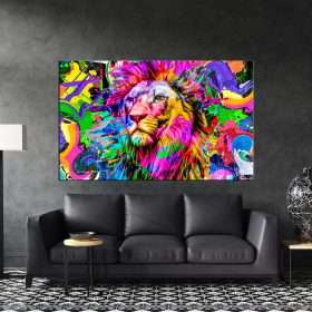 תמונת קנבס אריה בצבע לסלון לעיצוב הבית