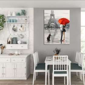 תמונת קנבס זוג בפריז לסלון לעיצוב הבית