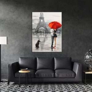 תמונת קנבס זוג בפריז לסלון לעיצוב הבית