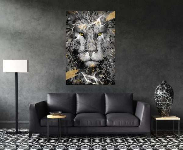 תמונת קנבס פני אריה לסלון לעיצוב הבית