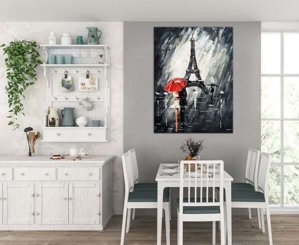 תמונת קנבס פריז בשחור לבן לסלון לעיצוב הבית
