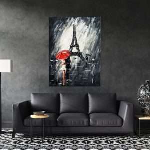 תמונת קנבס פריז בשחור לבן לסלון לעיצוב הבית