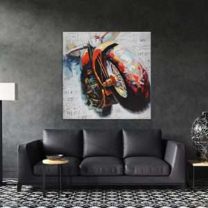תמונת קנבס אופנוע אומנותי לסלון לעיצוב הבית