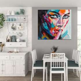 תמונת קנבס תמונת קנבס אשת הצבע לסלון לעיצוב הבית לסלון לעיצוב הבית