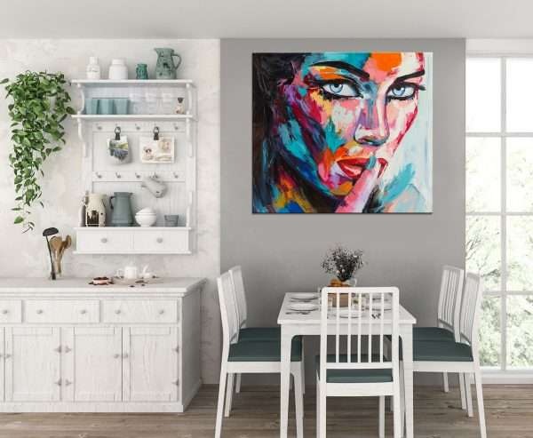 תמונת קנבס תמונת קנבס אשת הצבע לסלון לעיצוב הבית לסלון לעיצוב הבית