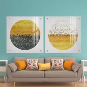 תמונת זכוכית כוורות מנוגדות לעיצוב הבית על קיר בסלון