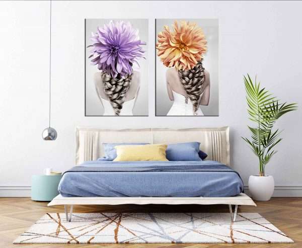 תמונת קנבס פרחים אחוריים לסלון לעיצוב הבית