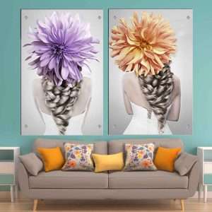 תמונת זכוכית - פרחים אחוריים לעיצוב הבית על קיר בסלון