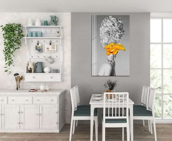 תמונת קנבס תסרוקת פרחים לסלון לעיצוב הבית