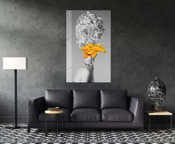 תמונת קנבס תסרוקת פרחים לסלון לעיצוב הבית