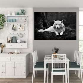 תמונת קנבס הזאב הלבן לסלון לעיצוב הבית