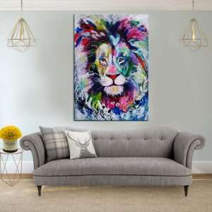 תמונת קנבס אריה פופ ארט לסלון לעיצוב הבית
