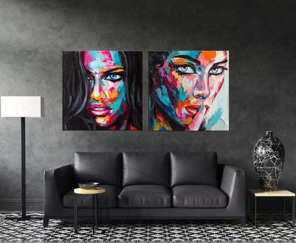 תמונת קנבס נשים צבעוניות 2 לסלון לעיצוב הבית