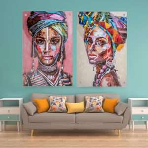 תמונת קנבס אפריקאיות צבעוניות לעיצוב הבית