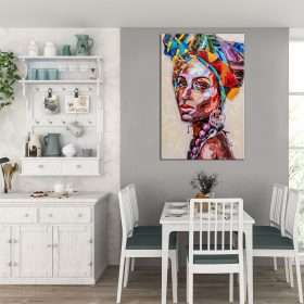 תמונת קנבס אפריקאית צבעונית פרופיל לסלון לעיצוב הבית
