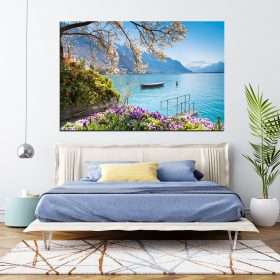 תמונת קנבס חוף הפרחים לסלון לעיצוב הבית