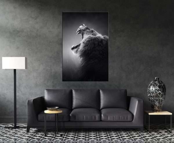 תמונת קנבס שאגת האריה לסלון לעיצוב הבית