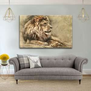 תמונת קנבס אריה המדבר לעיצוב הבית