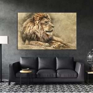 תמונת קנבס אריה המדבר לעיצוב הבית