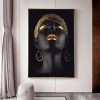 תמונת קנבס עם מסגרת צפה מאלומיניום זהב 2תכשיט האישה