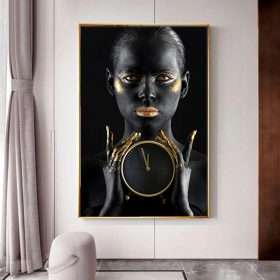 תמונת קנבס עם מסגרת צפה מאלומיניום שעון 2האישה