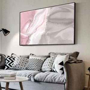 תמונת קנבס עם מסגרת צפה פרימיום נוף אבסטרקט פינקי תמונה לסלון תמונה לעיצוב הבית
