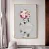 תמונת קנבס עם מסגרת צפה פרימיום פרח האישה תמונה לסלון תמונה לעיצוב הבית