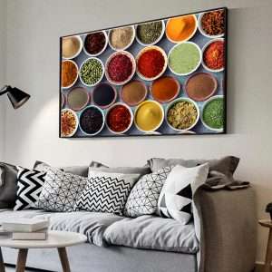 תמונת קנבס עם מסגרת צפה פרימיום תבלינים ועשבי תיבול תמונה למטבח תמונה לסלון תמונה לעיצוב הבית