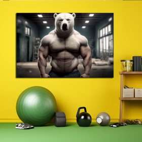 תמונת קנבס – דדליפט של דוב, תמונה לחדר כושר , חדר ספורט לעיצוב העסק הבית והמשרד