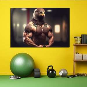 תמונת קנבס – הנשר בפוזה של חזק, תמונה לחדר כושר , חדר ספורט לעיצוב העסק הבית והמשרד