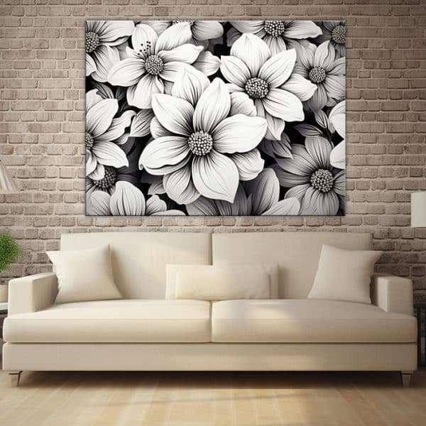 תמונת קנבס - הפרחים הלבנים , תמונה לבית באיכות גבוה מתאימה לסלון, למטבח, לחדר שינה וכל פינה תבחרו