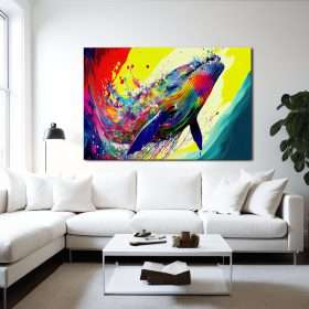 תמונת קנבס - לוויתן של צבעים, תמונה לסלון לחדר שינה ולבית