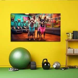 תמונת קנבס - ספינינג של פינצ'ר , תמונה לחדר כושר , חדר ספורט לעיצוב העסק הבית והמשרד
