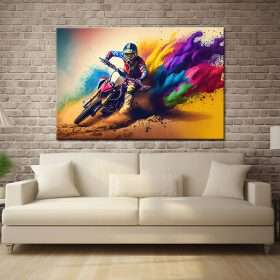 תמונת קנבס לבית - אופנוע שטח בצבע
