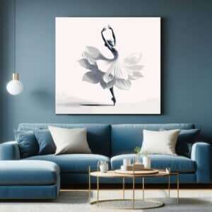 תמונת קנבס לסלון - רקדנית הפרח הלבן תמונה לבית ולמשרד
