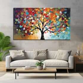 תמונת קנבס - עץ אהבה צבעוני , תמונה סלון, תמונה לבית וכל פינה שתבחרו איכות 4K
